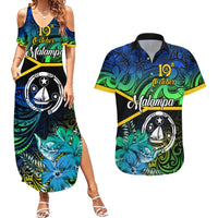 malampa-day-couples-matching-summer-maxi-dress-and-hawaiian-shirt-vanuatu-flowers-with-malampa-emblem-tribal-pattern