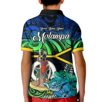 Malampa Day Kid Polo Shirt Vanuatu Flowers with Malampa Emblem Tribal Pattern LT9 - Polynesian Pride