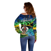 malampa-day-off-shoulder-sweater-vanuatu-flowers-with-malampa-emblem-tribal-pattern
