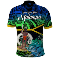 Malampa Day Polo Shirt Vanuatu Flowers with Malampa Emblem Tribal Pattern LT9 - Polynesian Pride