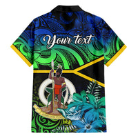 personalised-malampa-day-family-matching-long-sleeve-bodycon-dress-and-hawaiian-shirt-vanuatu-flowers-with-malampa-emblem-tribal-pattern