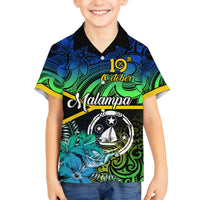 personalised-malampa-day-family-matching-long-sleeve-bodycon-dress-and-hawaiian-shirt-vanuatu-flowers-with-malampa-emblem-tribal-pattern