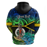 Personalised Malampa Day Hoodie Vanuatu Flowers with Malampa Emblem Tribal Pattern LT9 - Polynesian Pride
