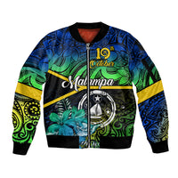 personalised-malampa-day-sleeve-zip-bomber-jacket-vanuatu-flowers-with-malampa-emblem-tribal-pattern