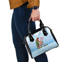 Melanesian Fiji Kula Bird Shoulder Handbag with Tagimoucia Masi Tapa Pattern