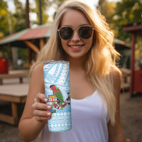 Melanesian Fiji Skinny Tumbler Kula Bird with Tagimoucia Masi Tapa Pattern