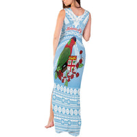 Melanesian Fiji Kula Bird Tank Maxi Dress with Tagimoucia Masi Tapa Pattern LT9 - Polynesian Pride