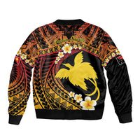 Melanesian Papua New Guinea Bomber Jacket Plumeria Bird of Paradise Tribal LT9 - Polynesian Pride