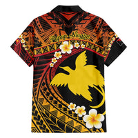 Melanesian Papua New Guinea Family Matching Short Sleeve Bodycon Dress and Hawaiian Shirt Plumeria Bird of Paradise Tribal LT9 - Polynesian Pride