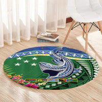 Melanesian Solomon Islands Round Carpet Tropical Shark Tattoo