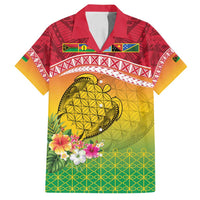 Melanesian Ni-Vanuatu Family Matching Tank Maxi Dress and Hawaiian Shirt Sea Turtle with Sand Drawing Pattern LT9 Dad's Shirt - Short Sleeve Reggae - Polynesian Pride