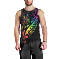 Personalised New Zealand Wellington Pride Men Tank Top Maori Fern with Pride Flag 2024 LT9 - Polynesian Pride