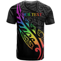 Personalised New Zealand Wellington Pride T Shirt Maori Fern with Pride Flag 2024 LT9 - Polynesian Pride