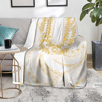 Aloha Lei Onaona Blanket Beige Hawaiian Tribal Pattern