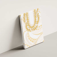 Aloha Lei Onaona Canvas Wall Art Beige Hawaiian Tribal Pattern