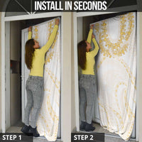 Aloha Lei Onaona Door Cover Beige Hawaiian Tribal Pattern - Polynesian Pride