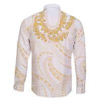 Aloha Lei Onaona Family Matching Off Shoulder Short Dress and Hawaiian Shirt Beige Hawaiian Tribal Pattern LT9 - Polynesian Pride