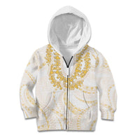 Aloha Lei Onaona Kid Hoodie Beige Hawaiian Tribal Pattern