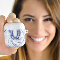 Aloha Lei Onaona AirPods Case Navy Blue Hawaiian Tribal Pattern - Polynesian Pride