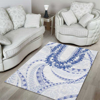 Aloha Lei Onaona Area Rug Navy Blue Hawaiian Tribal Pattern