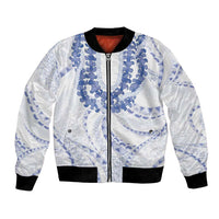 Aloha Lei Onaona Bomber Jacket Navy Blue Hawaiian Tribal Pattern LT9 Unisex Blue - Polynesian Pride