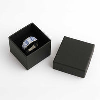 Aloha Lei Onaona Classic Ring Navy Blue Hawaiian Tribal Pattern - Polynesian Pride