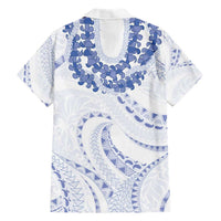 Aloha Lei Onaona Hawaiian Shirt Navy Blue Hawaiian Tribal Pattern