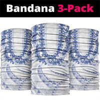 Aloha Lei Onaona Neck Gaiter Navy Blue Hawaiian Tribal Pattern - Polynesian Pride