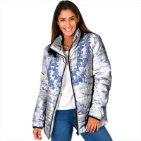 Aloha Lei Onaona Padded Jacket Navy Blue Hawaiian Tribal Pattern - Polynesian Pride