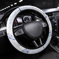 Aloha Lei Onaona Steering Wheel Cover Navy Blue Hawaiian Tribal Pattern