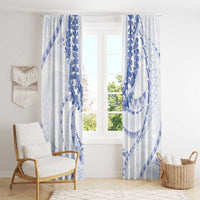 Aloha Lei Onaona Window Curtain Navy Blue Hawaiian Tribal Pattern