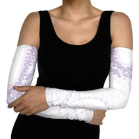 Aloha Lei Onaona Arm Sleeves Purple Hawaiian Tribal Pattern - Polynesian Pride