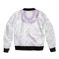 Aloha Lei Onaona Bomber Jacket Purple Hawaiian Tribal Pattern LT9 - Polynesian Pride