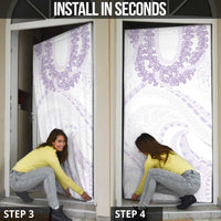 Aloha Lei Onaona Door Cover Purple Hawaiian Tribal Pattern - Polynesian Pride