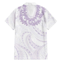 Aloha Lei Onaona Family Matching Tank Maxi Dress and Hawaiian Shirt Purple Hawaiian Tribal Pattern