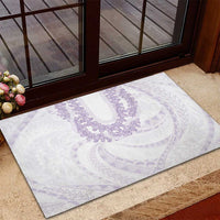 Aloha Lei Onaona Rubber Doormat Purple Hawaiian Tribal Pattern