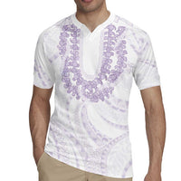 Aloha Lei Onaona Rugby Jersey Purple Hawaiian Tribal Pattern