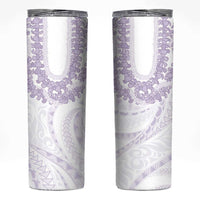 Aloha Lei Onaona Skinny Tumbler Purple Hawaiian Tribal Pattern