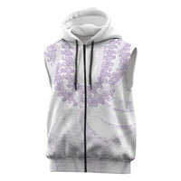 Aloha Lei Onaona Sleeveless Zip Hoodie Purple Hawaiian Tribal Pattern LT9