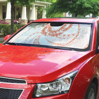Aloha Lei Onaona Auto Sun Shade Red Hawaiian Tribal Pattern - Polynesian Pride