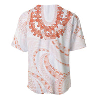 Aloha Lei Onaona Baseball Jersey Red Hawaiian Tribal Pattern