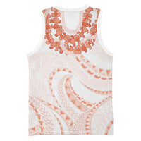 Aloha Lei Onaona Basketball Jersey Red Hawaiian Tribal Pattern - Polynesian Pride