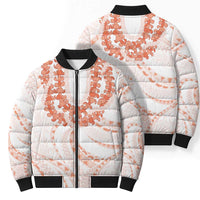 Aloha Lei Onaona Bomber Puffer Jacket Red Hawaiian Tribal Pattern - Polynesian Pride