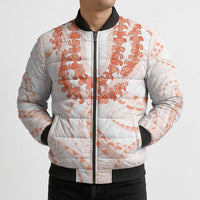 Aloha Lei Onaona Bomber Puffer Jacket Red Hawaiian Tribal Pattern - Polynesian Pride