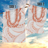 Aloha Lei Onaona Garden Flag Red Hawaiian Tribal Pattern