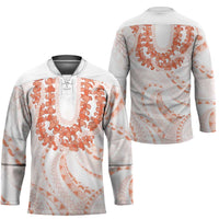 Aloha Lei Onaona Hockey Jersey Red Hawaiian Tribal Pattern LT9 - Polynesian Pride