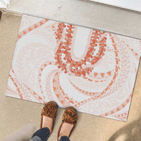 Aloha Lei Onaona Rubber Doormat Red Hawaiian Tribal Pattern