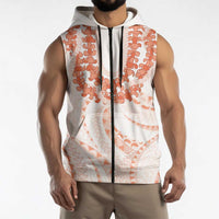 Aloha Lei Onaona Sleeveless Zip Hoodie Red Hawaiian Tribal Pattern LT9