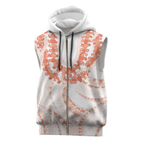 Aloha Lei Onaona Sleeveless Zip Hoodie Red Hawaiian Tribal Pattern - Polynesian Pride