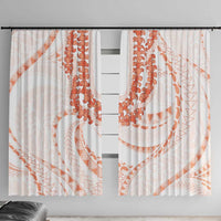 Aloha Lei Onaona Window Curtain Red Hawaiian Tribal Pattern